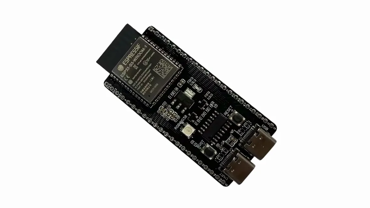 The ESP32-S3-DevKitC-1, a dev board with two USB ports