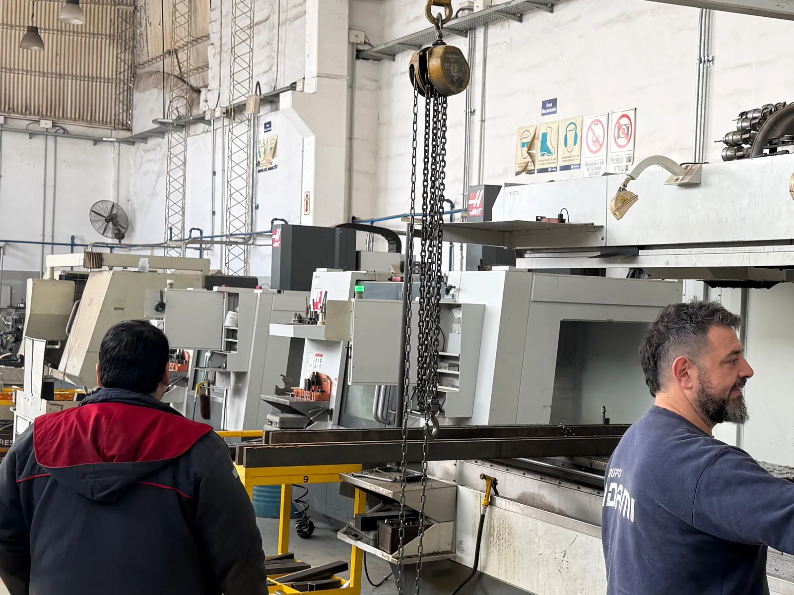 A Haas VF-4 and a VF-7 in a shop’s row