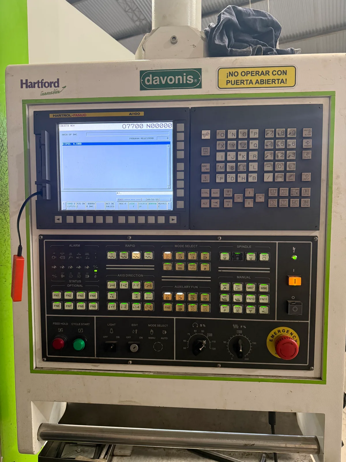 A Hartford’s Hartrol-Fanuc AI100 control panel